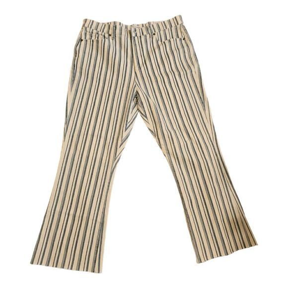 NWT LOFT Kick Crop Striped Jeans - Size 12 - Picture 1 of 10